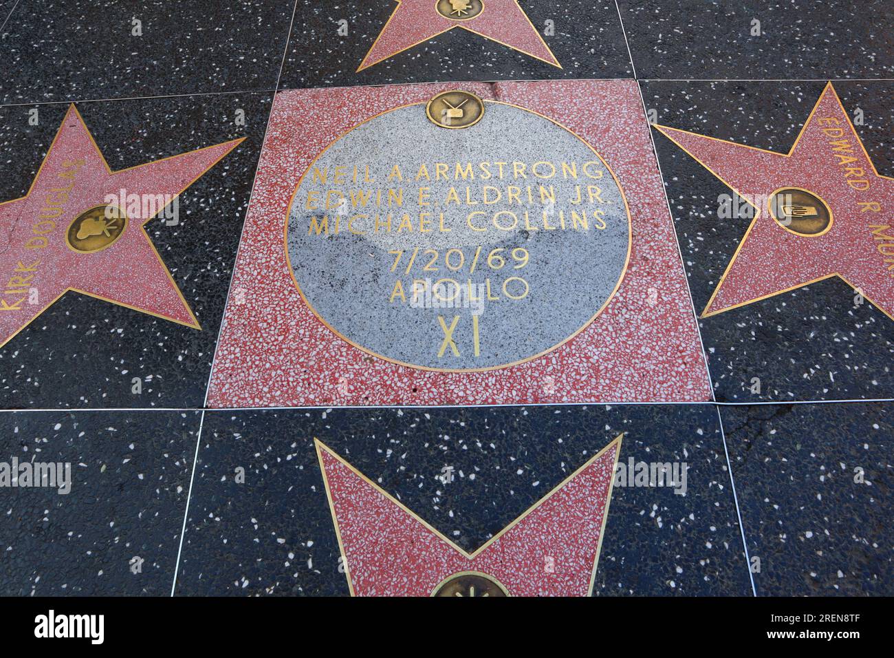 Hollywood, Kalifornien: Star von APOLLO XI – 7-20-69 NEIL A. ARMSTRONG, EDWIN E. ALDRIN JR., MICHAEL COLLINS auf dem Hollywood Walk of Fame, Hollywood Blvd Stockfoto