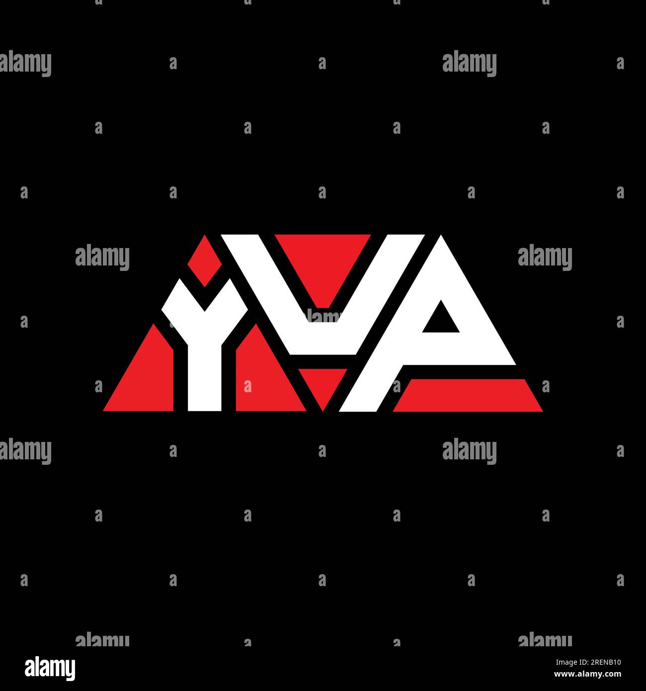 YUP-Logo mit Dreiecksbuchstaben und Dreiecksform. YUP-Monogramm mit Dreieckslogo. YUP-dreieckige Vektor-Logo-Vorlage mit roter Farbe. JA, Triangul Stock Vektor