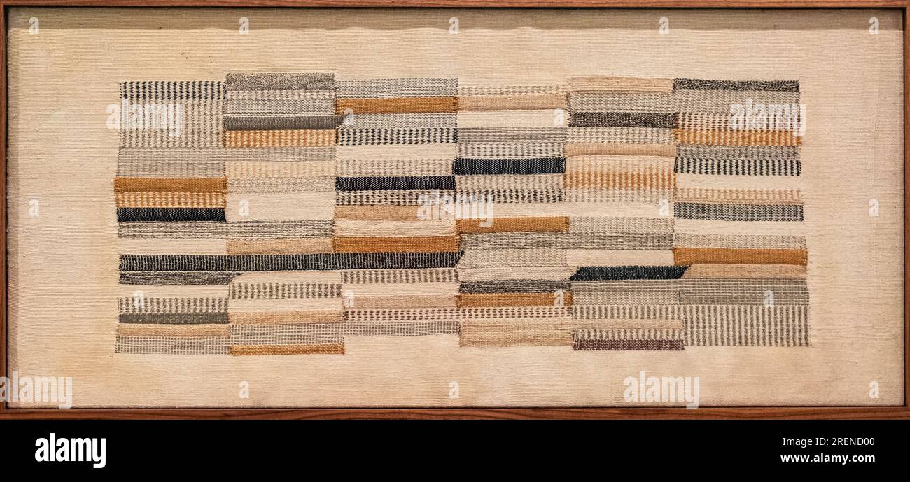 Zwei, Anni Albers, 1952, Viskose, Leinen, Baumwolle, Bauhaus Stockfoto
