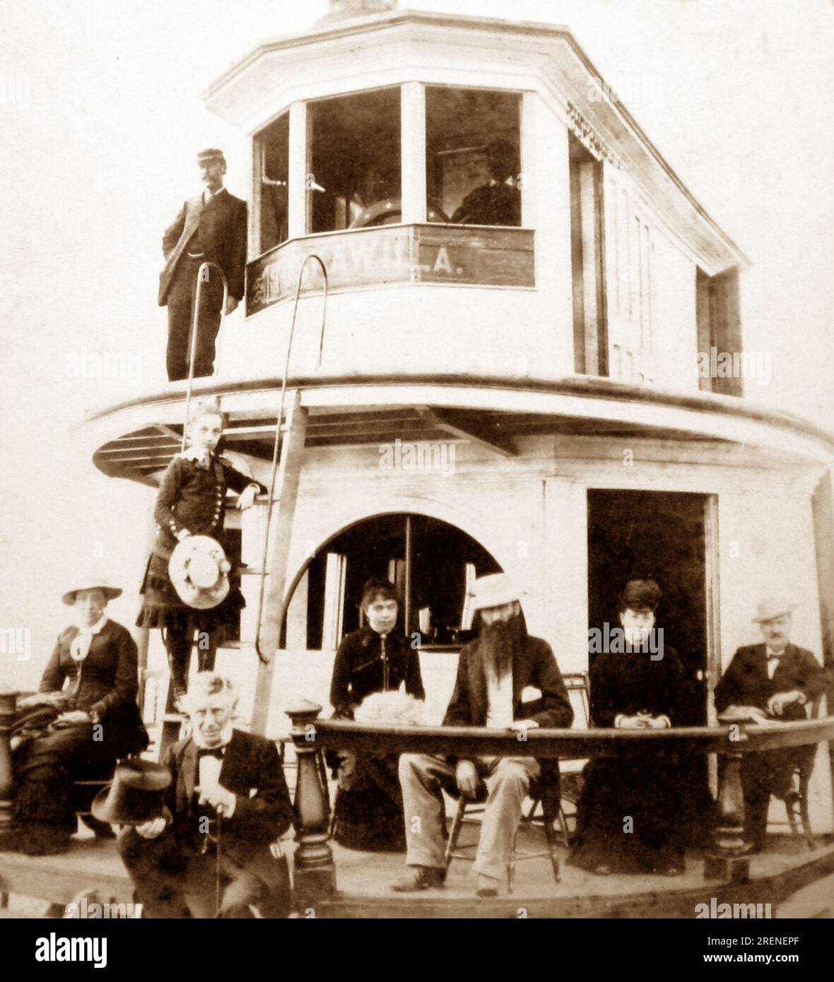Tuskawilla River Boat, Palatka, Florida, wahrscheinlich 1870er Stockfoto