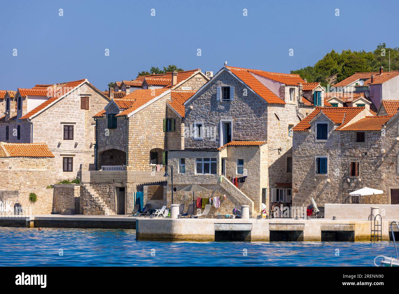 Sepurinstadt auf der Prvic-Insel, die Adria in Kroatien Stockfoto