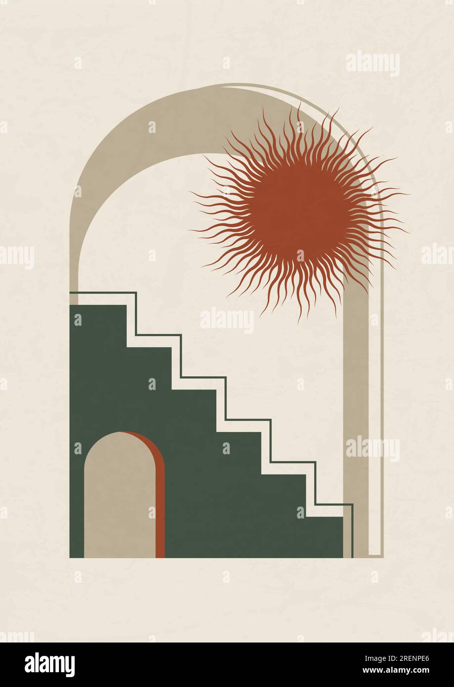 Ästhetische Kunst mit Plakat-Illustration über die Treppe. Stock Vektor