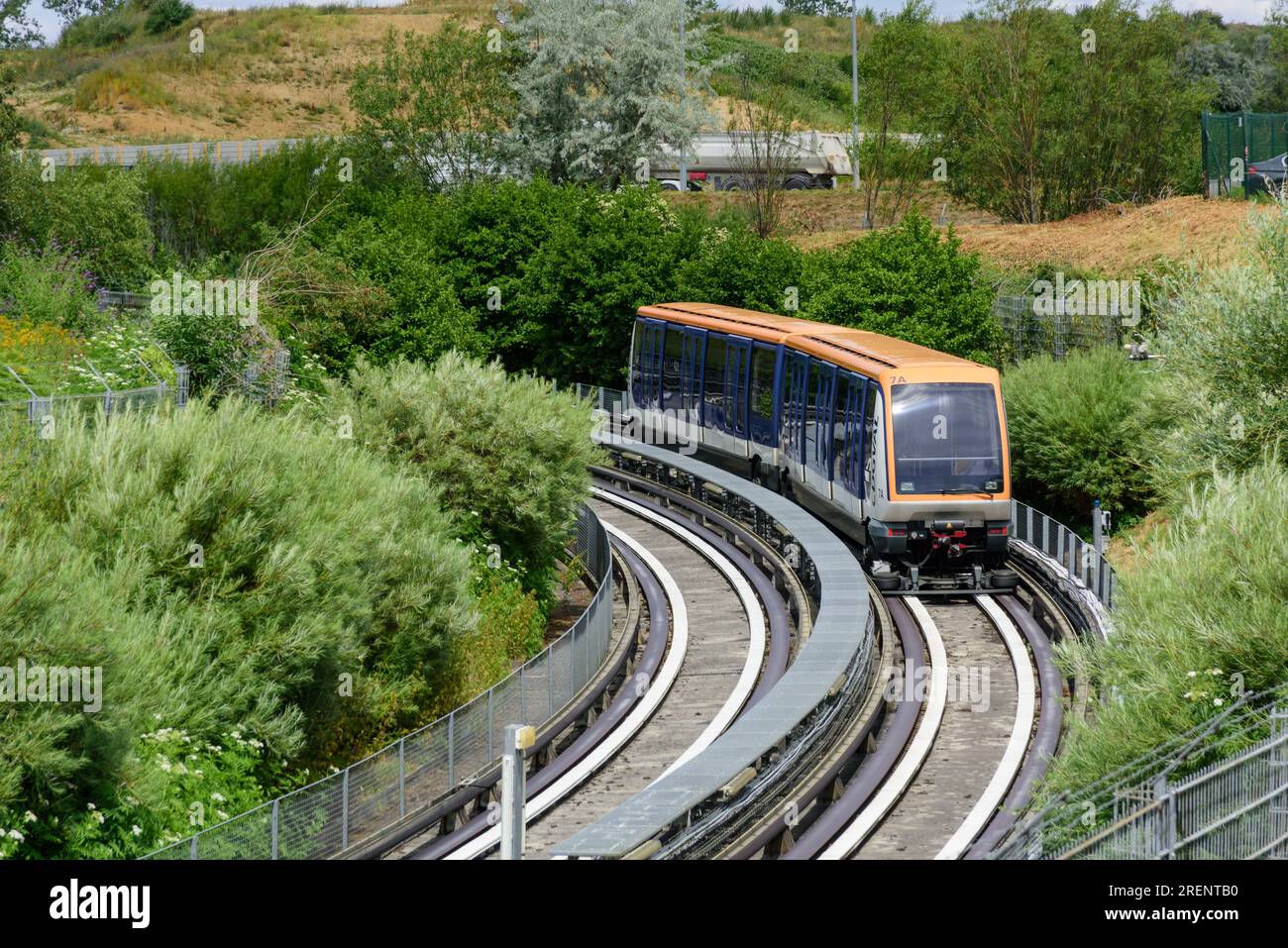 Paris, Flughafen Charles-de-Gaulle, VAL-Metro // Paris, Flughafen Charles-de-Gaulle, Val-Metro Stockfoto