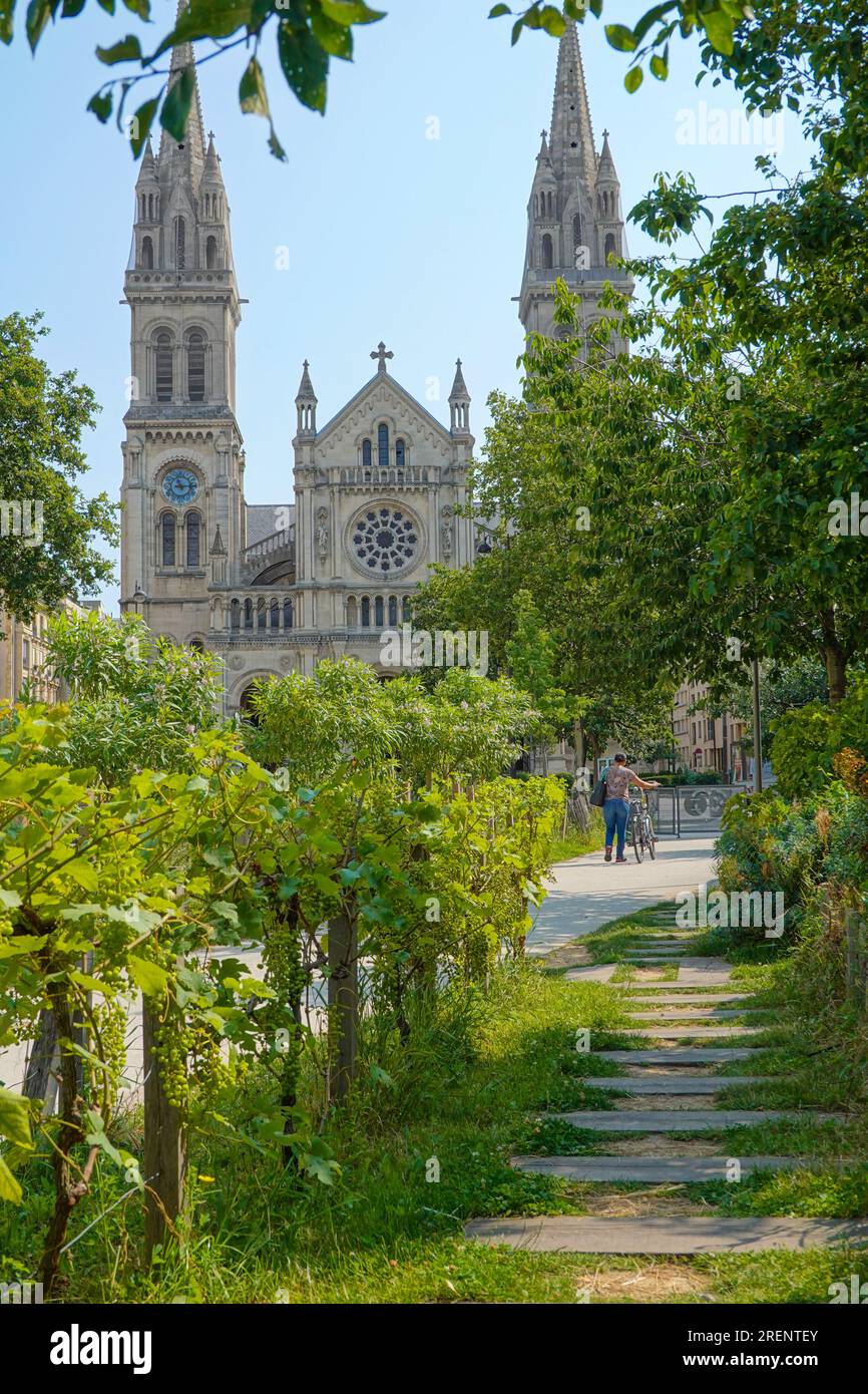 Paris, Parc Saint-Ambroise, Jardin Truillot // Paris, Parc Saint-Ambroise, Jardin Truillot Stockfoto