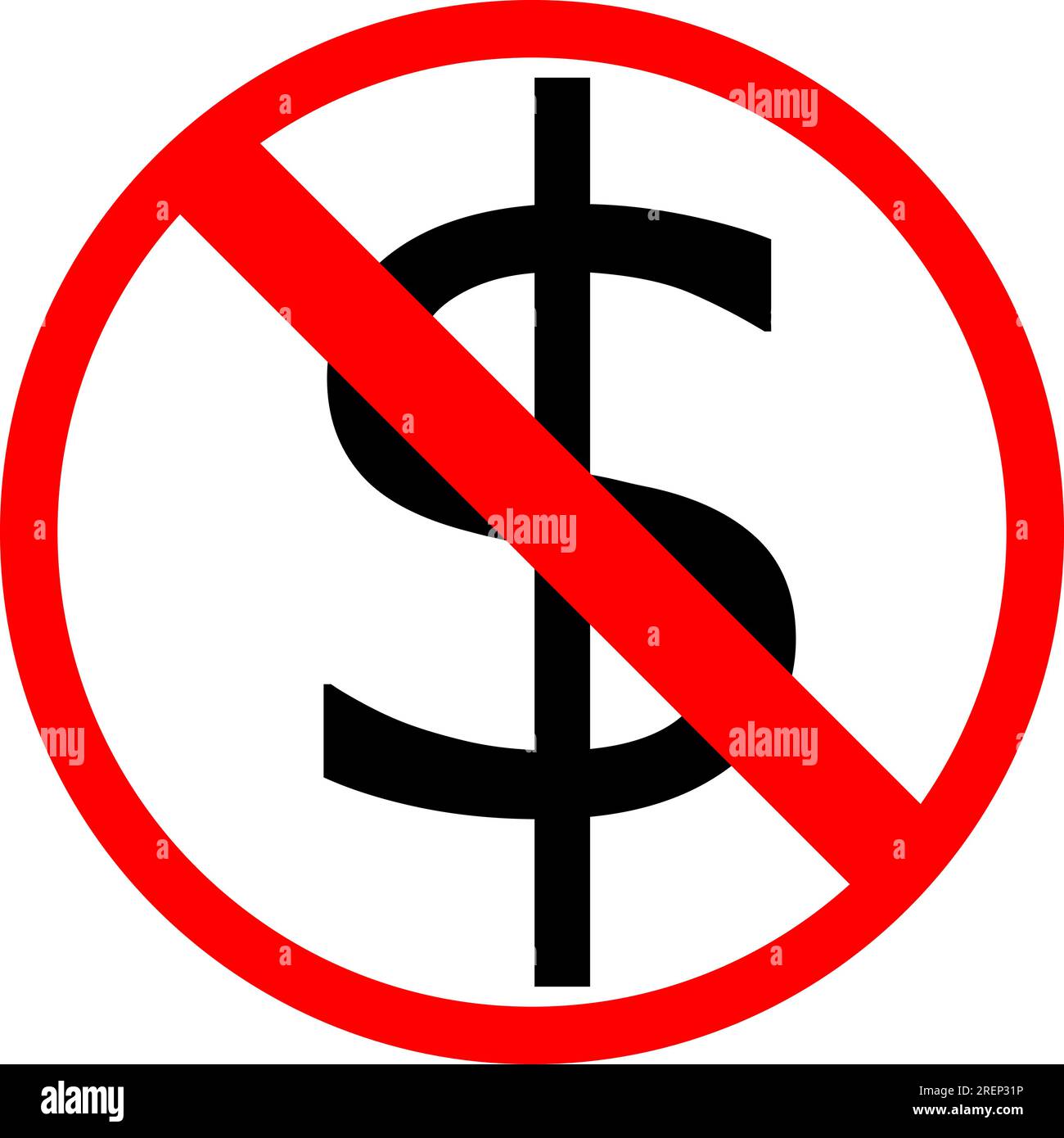 Kein Geldzeichen-Symbol Stock Vektor