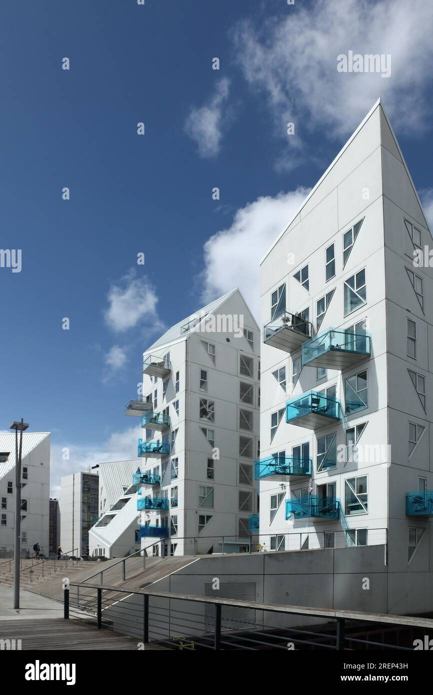 Die Eisberghäuser, Aarhus docklands, Dänemark. Stockfoto