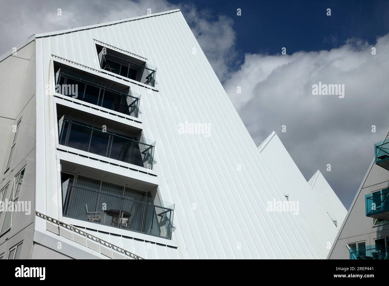 Die Eisberghäuser, Aarhus docklands, Dänemark. Stockfoto