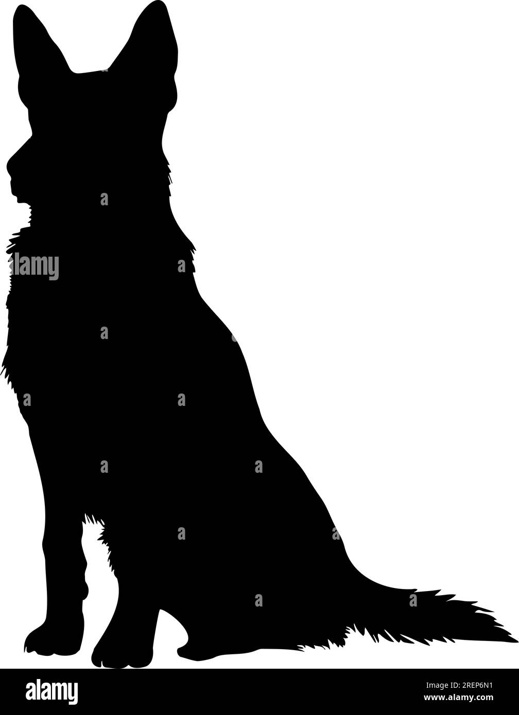 Die Silhouette des sitzenden schäferhundes. Vektordarstellung Stock Vektor