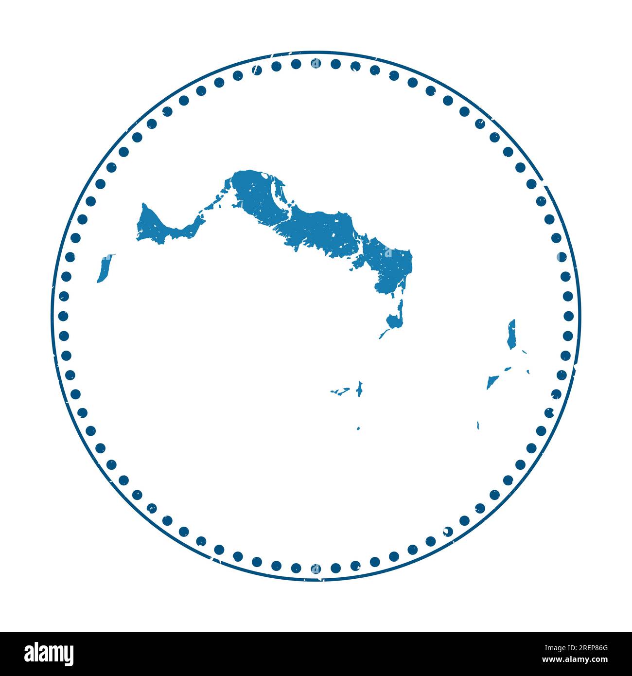 Aufkleber für Turks- und Caicosinseln. Reisegummistempel mit Karte der Insel, Vektor-Illustration. Stock Vektor