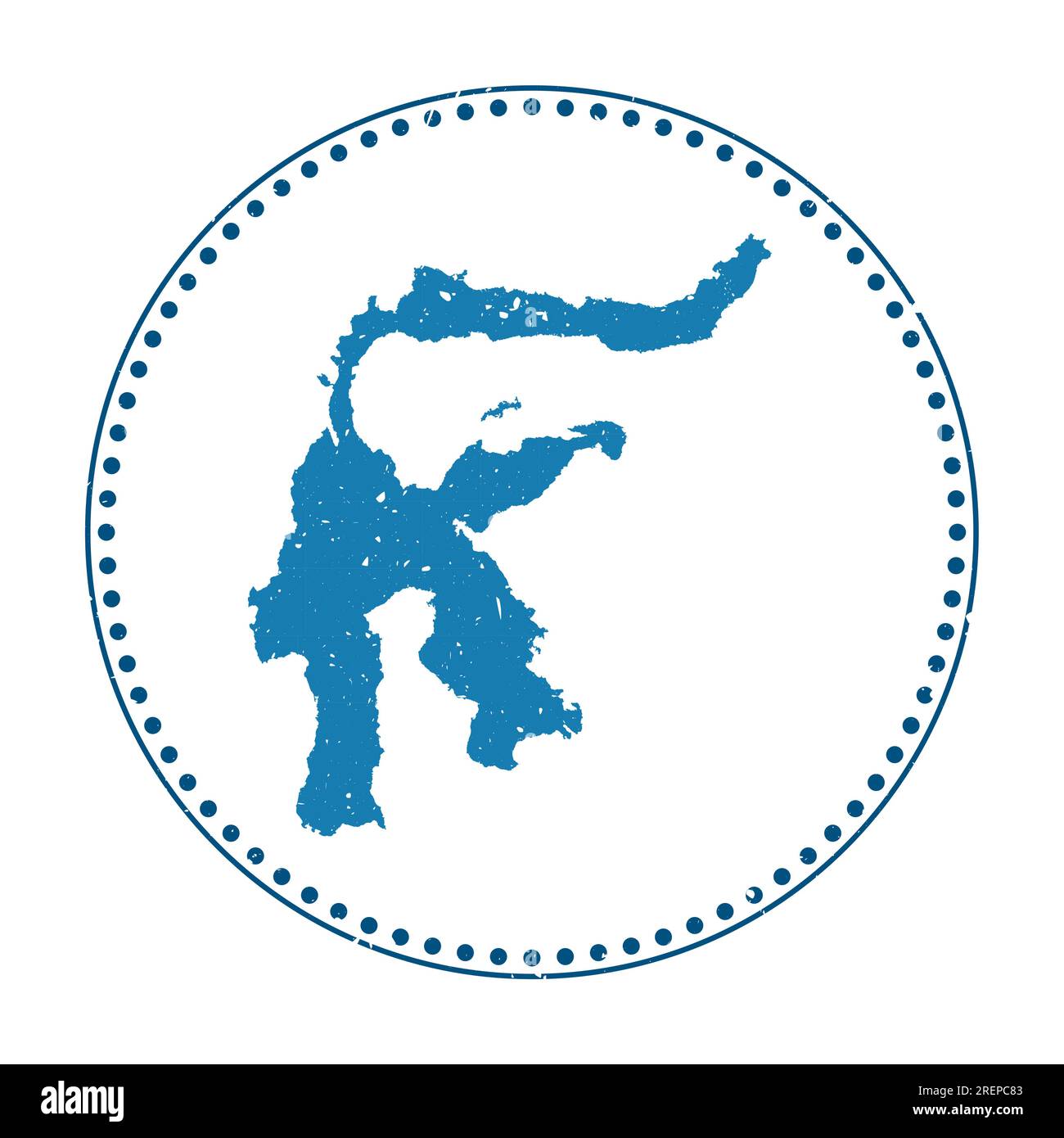 Sulawesi-Aufkleber. Reisegummistempel mit Karte der Insel, Vektor-Illustration. Kann als Abzeichen, Logo, Etikett, Aufkleber oder Abzeichen von Sulawesi verwendet werden. Stock Vektor