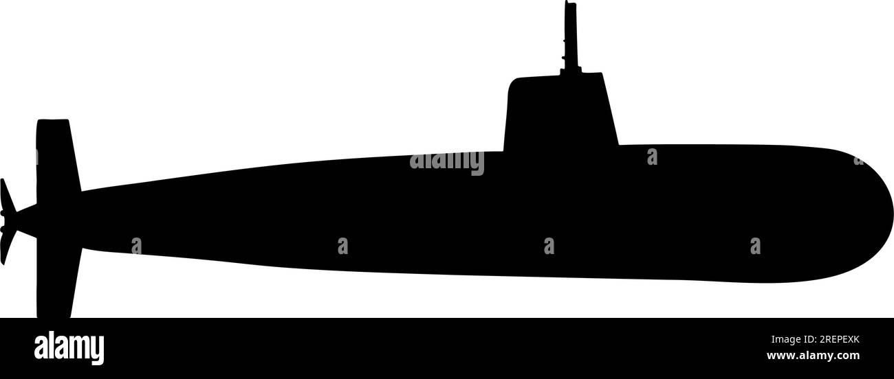 Militärisches U-Boot Silhouette. vektordarstellung Stock Vektor