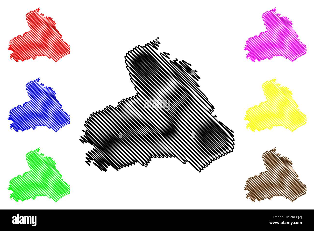 Pendle nicht-Metropolregion, Borough (Vereinigtes Königreich Großbritannien und Nordirland, zeremonielle Grafschaft Lancashire oder Lancs, England) Karte V Stock Vektor