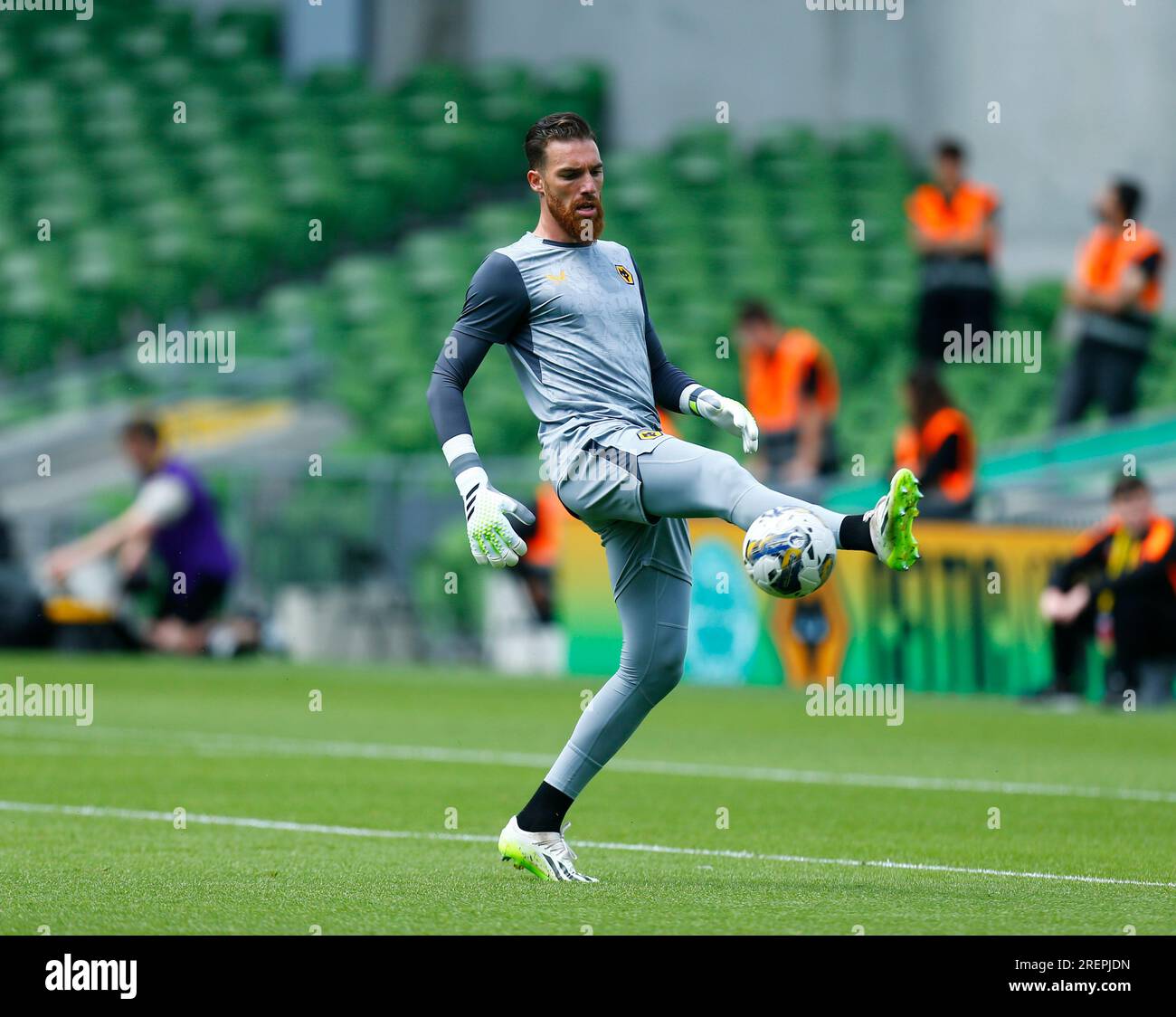 29. Juli 2023; Aviva Stadium, Dublin, Irland: Pre Season Football Friendly, Celtic versus Wolverhampton Wanderers;Wolverhampton Wanderers Torwart Jose Sa während des Warm-Up Stockfoto