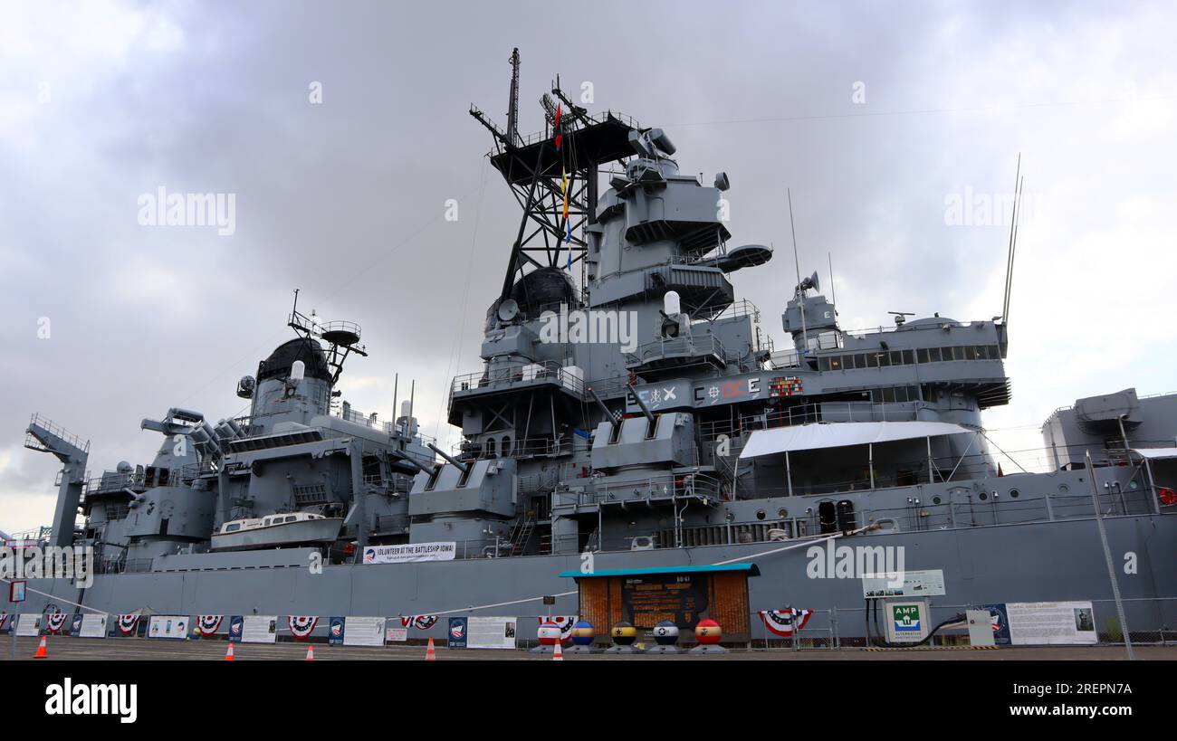 San Pedro (Los Angeles) Kalifornien: Schlachtschiff IOWA BB-61 Museum in San Pedro, Hafen von Los Angeles Stockfoto