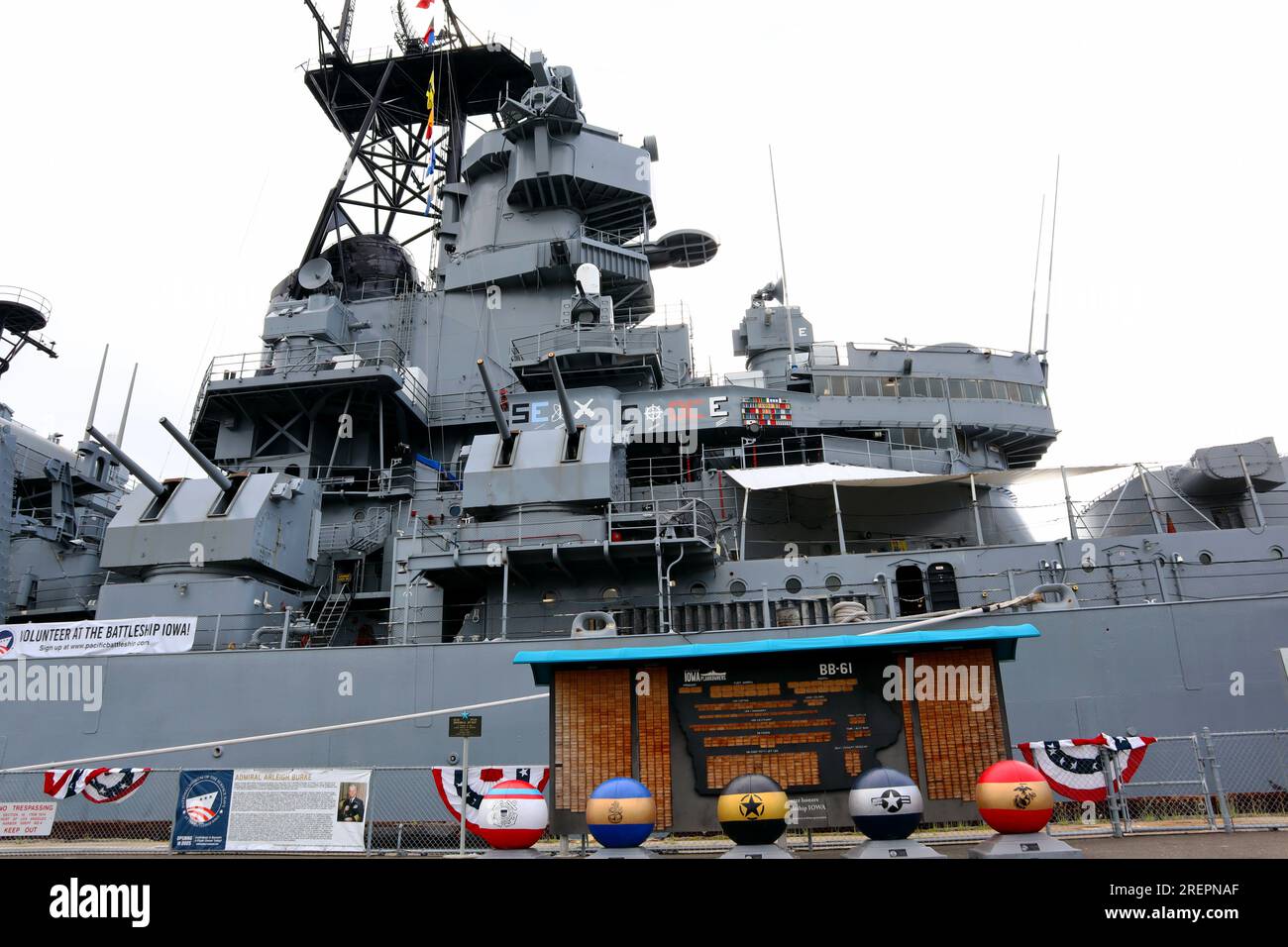 San Pedro (Los Angeles) Kalifornien: Schlachtschiff IOWA BB-61 Museum in San Pedro, Hafen von Los Angeles Stockfoto