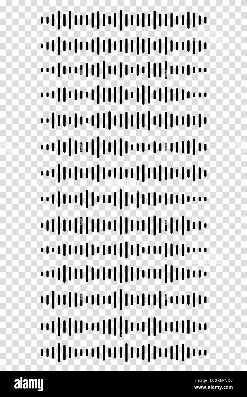 Audio Wave-Symbol Podcast mit Songs auf transparentem Hintergrund. Sprachnachricht. Vektordarstellung Stock Vektor