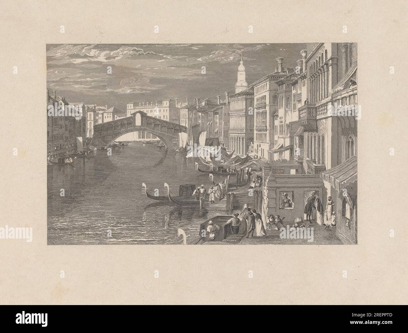 Rialto, Venedig zwischen 1818 und 1820 Uhr von John Pye Stockfoto