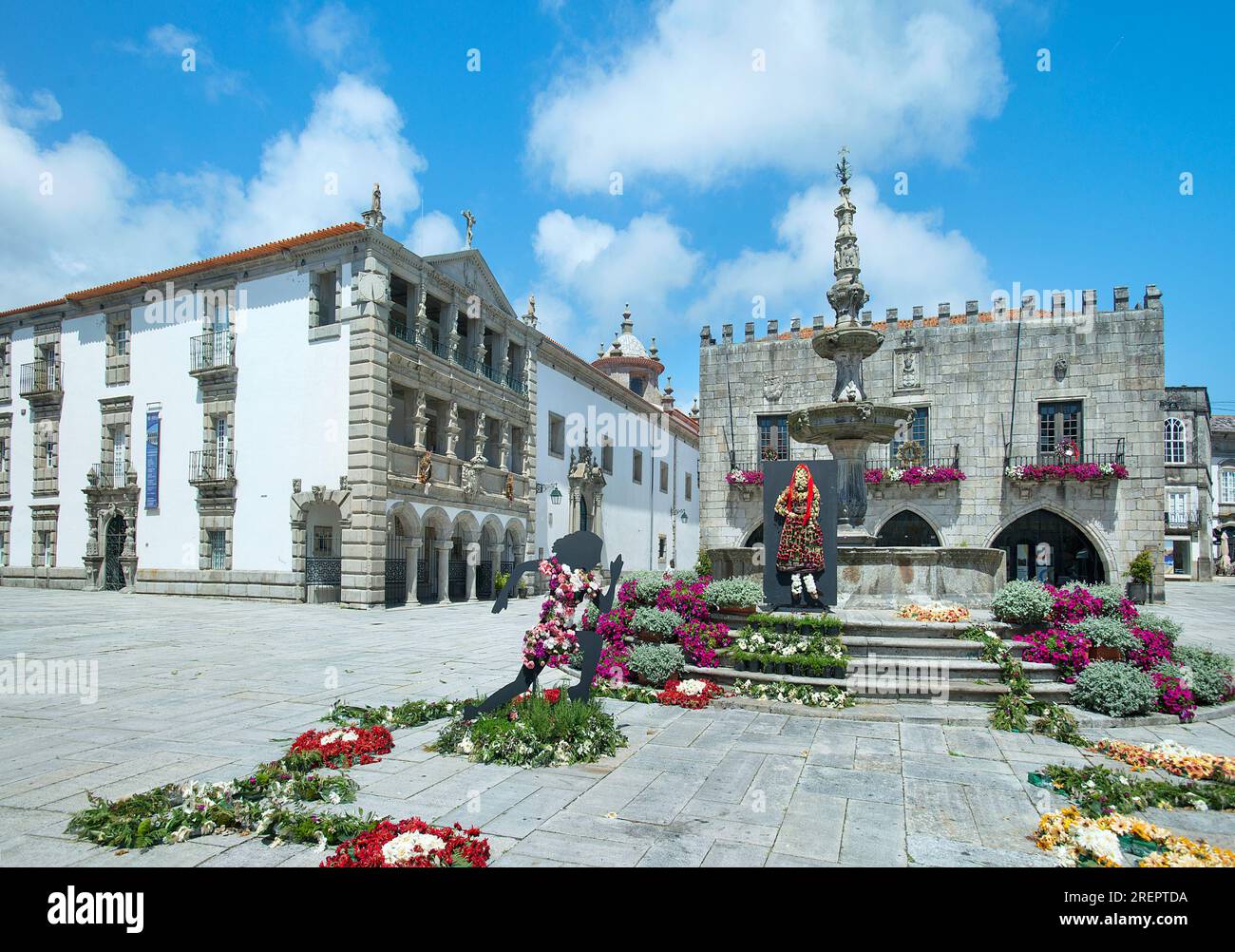 Praca da Republica, Viana do Castelo, Minho, Portugal Stockfoto