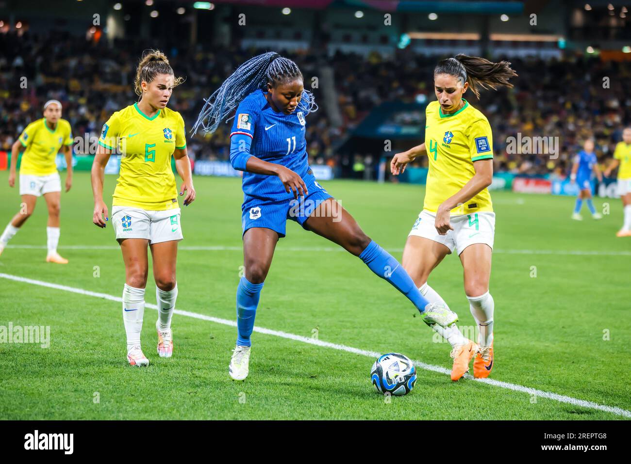 Brisbane, Queensland, Australien. 29. Juli 2023. BRISBANE, AUSTRALIEN - JULI 29: Kadidiatou Diani von Frankreich spielt gegen Brasilien bei der FIFA Women's World Cup Australien & Neuseeland 2023 im Brisbane Stadium am 29. Juli 2023 (Kreditbild: © Chris Putnam/ZUMA Press Wire) NUR REDAKTIONELLE VERWENDUNG! Nicht für den kommerziellen GEBRAUCH! Kredit: ZUMA Press, Inc./Alamy Live News Stockfoto