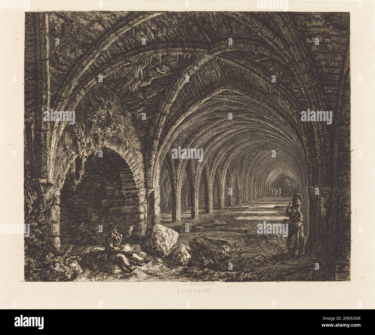 George Cuitt der Jüngere, Brunnen, 1822, Ätzen, Platte: 30 x 27 cm (11 13/16 x 10 5/8 Zoll) Blatt: 41 x 32,7 cm (16 1/8 x 12 7/8 Zoll) Gesamt (Mattengröße): 55,9 x 40,6 cm (22 x 16 Zoll), Dr. und Mrs. Ronald R. Lubritz Fund, 1976,9.2' Stockfoto