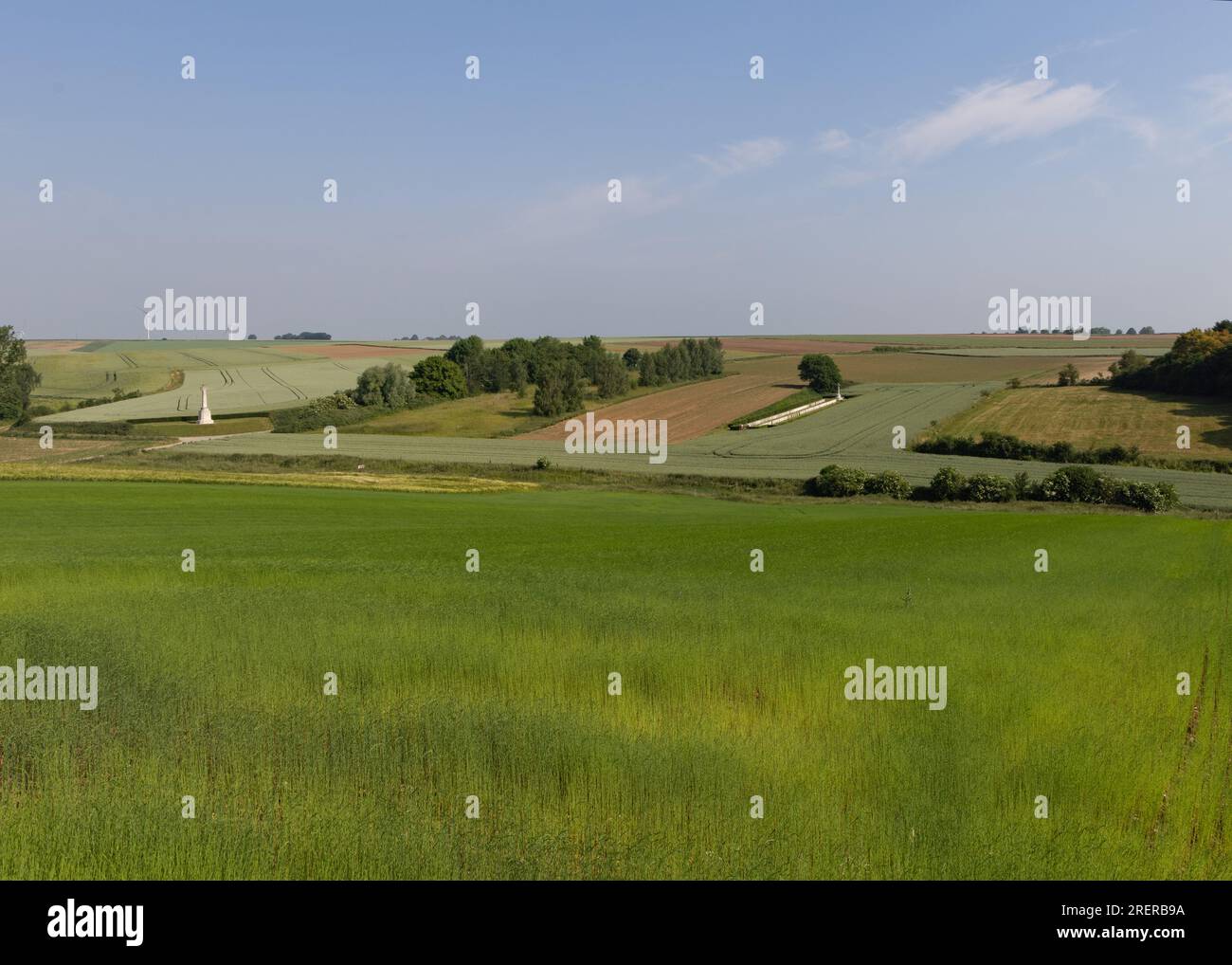 Beaumont Hamel Britischer Friedhof vom Hawthorn Krater aus gesehen Stockfoto