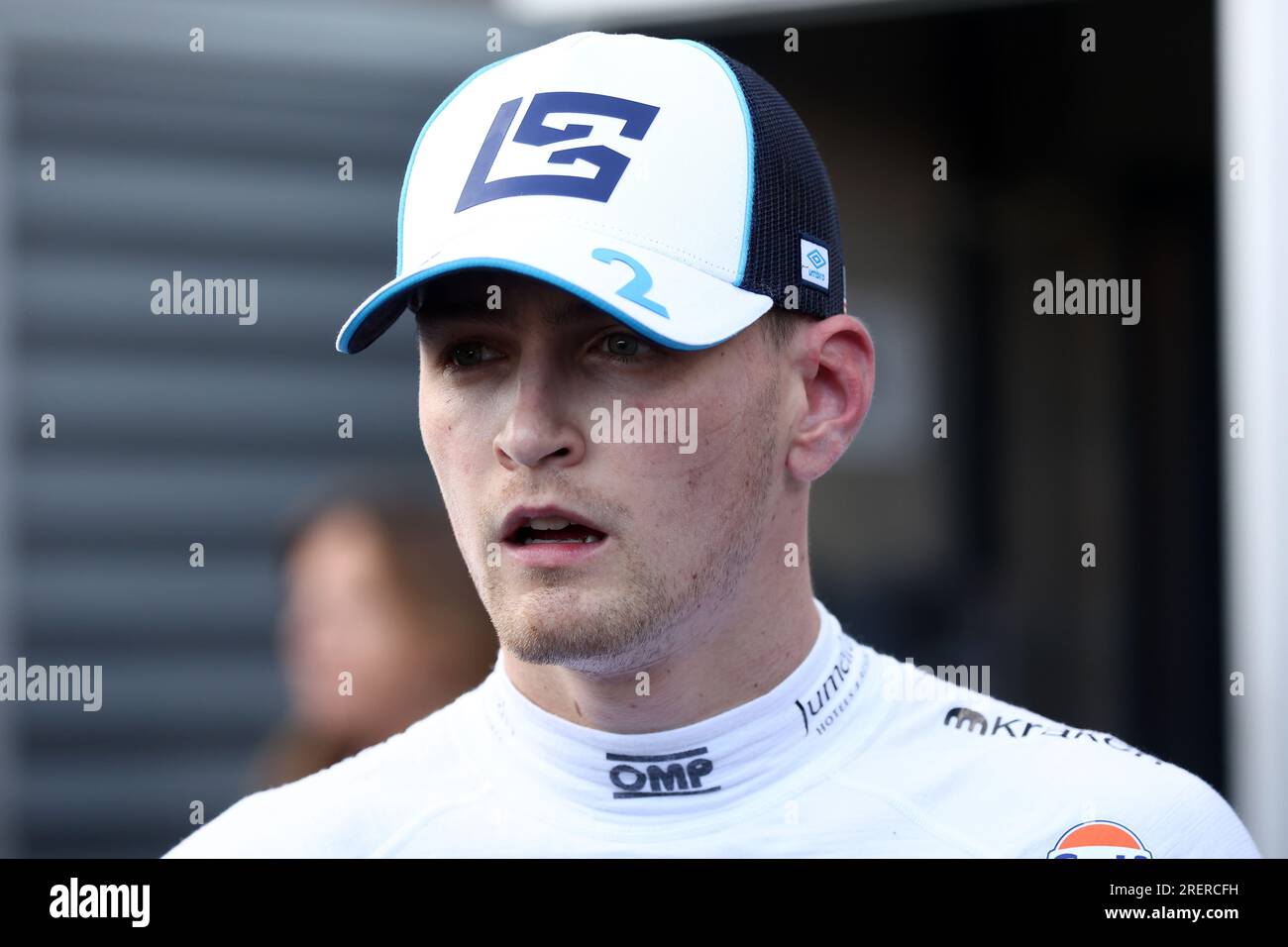 Stavelot, Belgien. 29. Juli 2023. Logan Sargeant of Williams Racing am Ende des Sprint-Rennens des Großen Preises von Belgien F1 im Spa Francorchamps am 29. Juli 2023 in Stavelot, Belgien. Kredit: Marco Canoniero/Alamy Live News Stockfoto