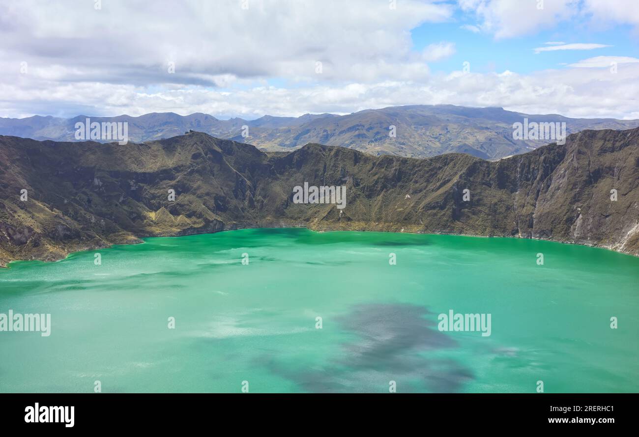 Quilotoa Kratersee, westlichster Vulkan in den ecuadorianischen Anden, Ecuador. Stockfoto