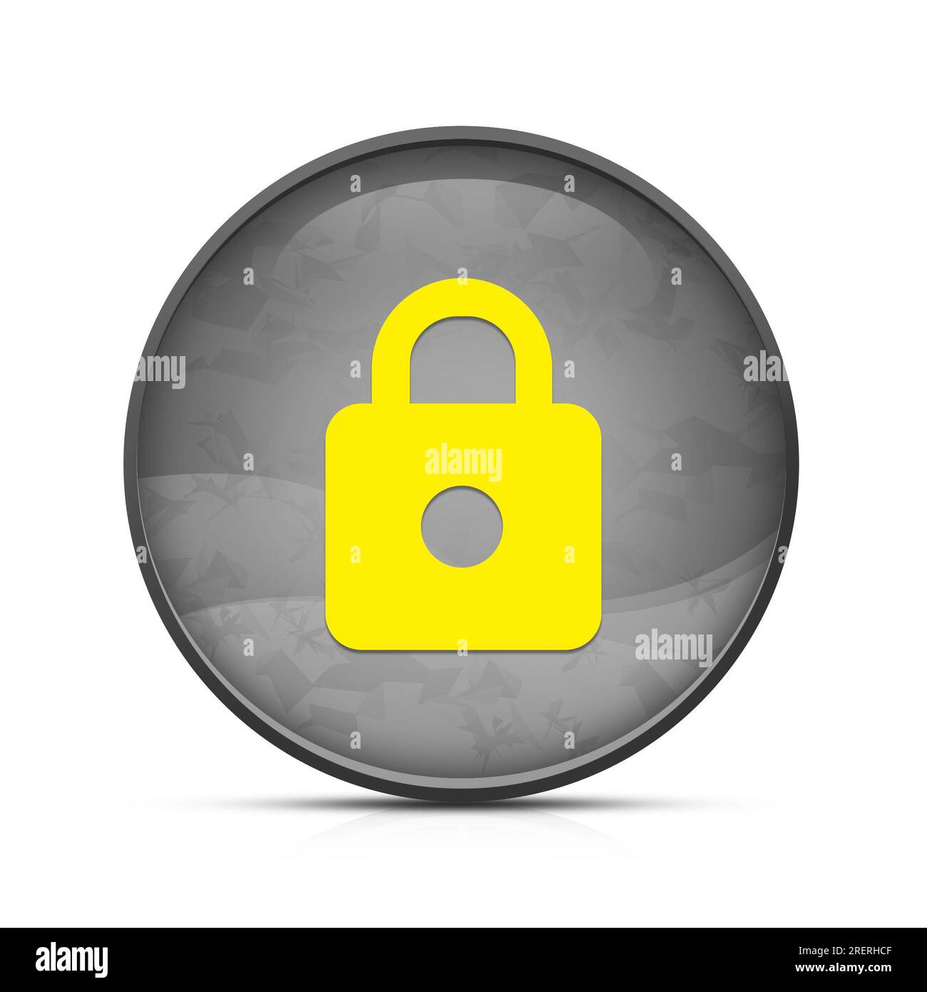 https-Symbol auf eleganter, schwarzer, runder Taste Stockfoto