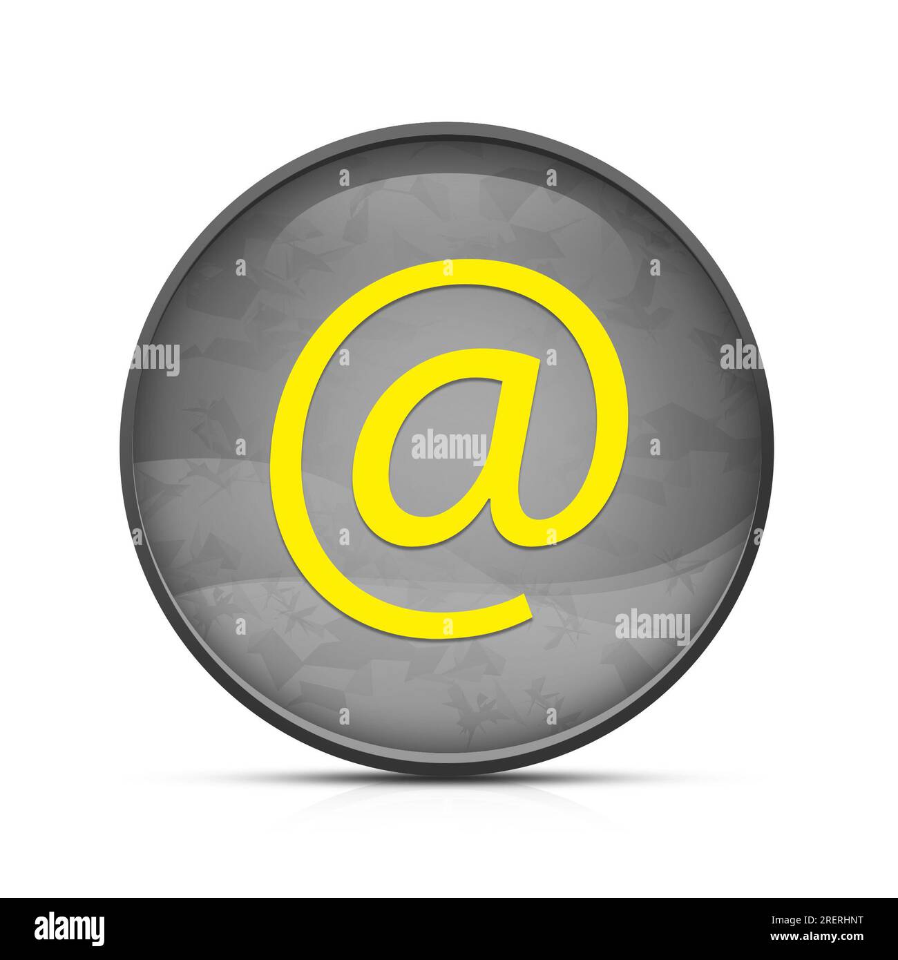 E-Mail-Adresssymbol auf eleganter, schwarzer, runder Schaltfläche Stockfoto