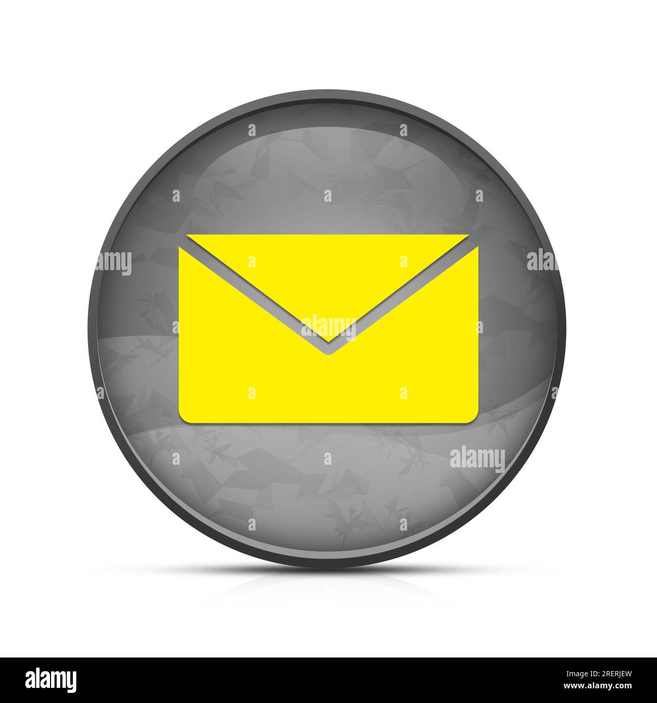 E-Mail-Symbol auf eleganter, schwarzer, runder Schaltfläche Stockfoto