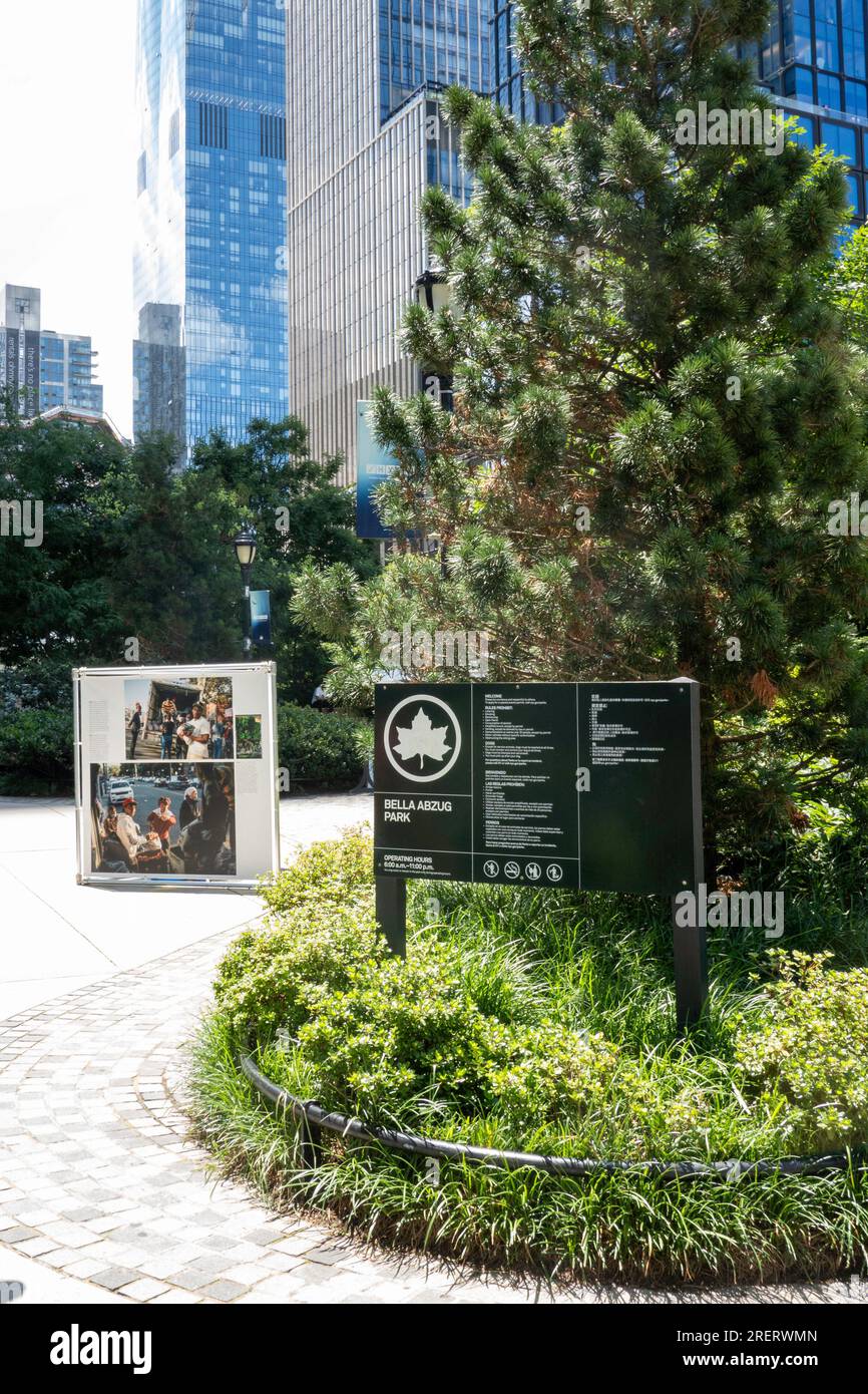 Der Bella Abzug Park befindet sich in Hudson Yards auf der Westseite von Manhattan, New York City, USA, 2023 Stockfoto