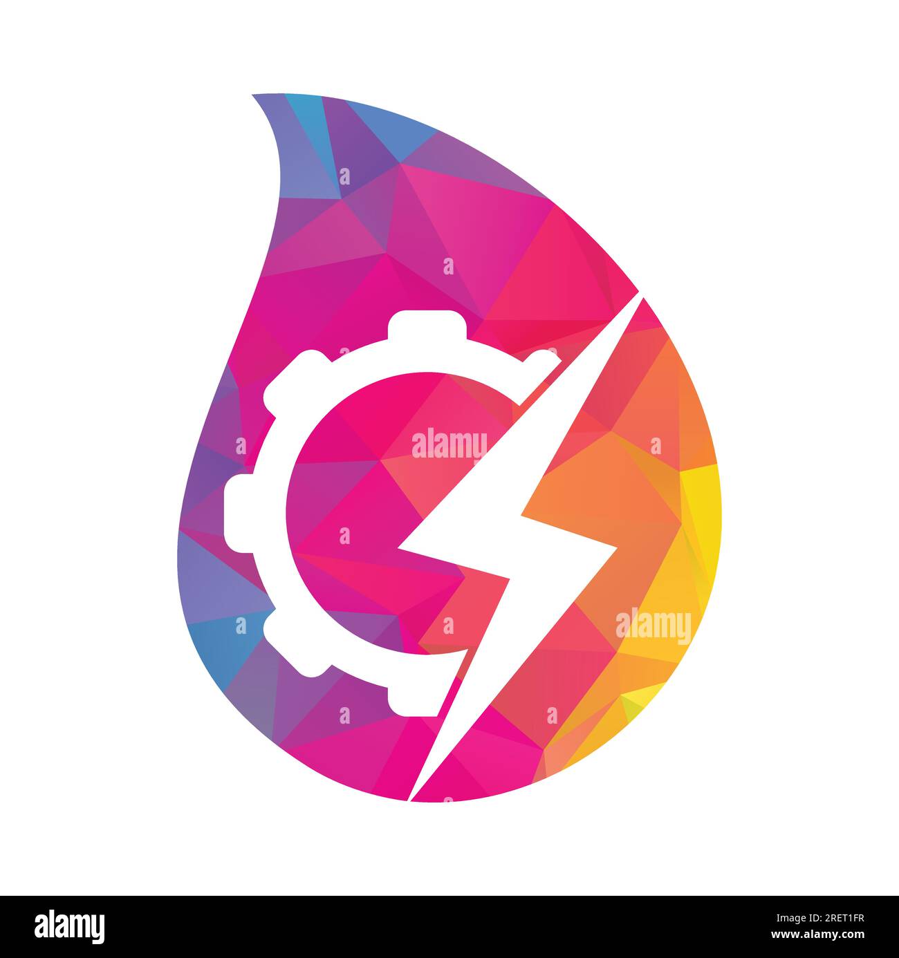 Illustration der Vektorvorlage für elektrisches Getriebe. Thunder and Gear Logo-Symbol. Stock Vektor