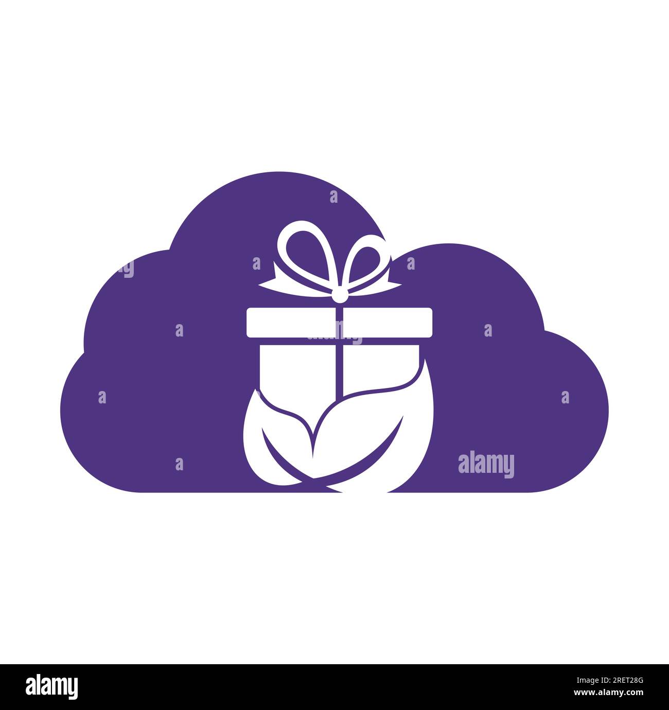 Vektor des Logos für Geschenkblatt. Design-Vorlage Für Das Geschenk-Logo Der Natur. Einzigartige überraschende und organische Logovorlage. Stock Vektor