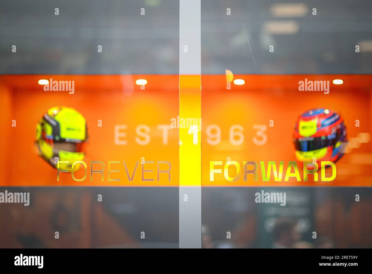 Helm während der belgischen GP, Spa-Francorchamps 27-30. Juli 2023 Formel 1 Weltmeisterschaft 2023. Stockfoto