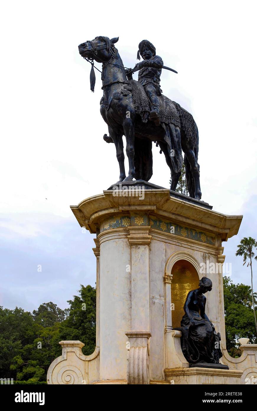Statue von Narasimha Wadeyar im Lalbagh-Garten in Bengaluru Bangalore, Karnataka, Südindien, Indien, Asien Stockfoto
