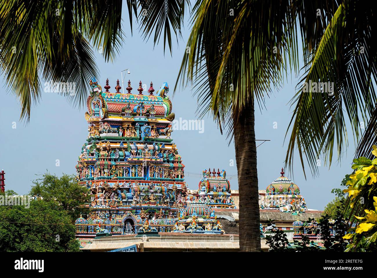 Sri Karpaga Vinayakar Tempel bei Pillaiyarpatti in der Nähe von Karaikudi, Tamil Nadu, Südindien, Indien, Asien Stockfoto