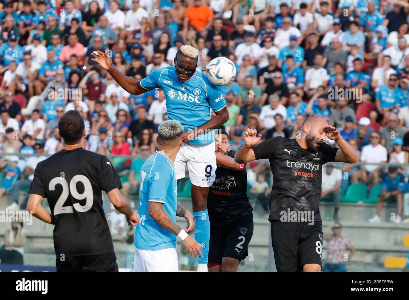 Victor Osimhen von Neapel Während eines Fußballspiels Neapel gegen Hatayspor vor der Saison, Stadio Patini Castel di Sangro Italien Stockfoto