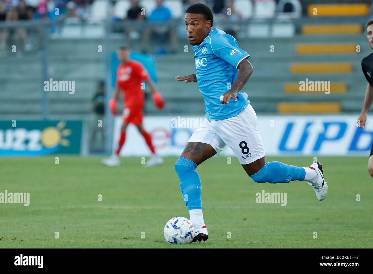 Michael Folorunsho während eines Fußballspiels Neapel gegen Hatayspor , Stadio Patini Castel di Sangro Italien Stockfoto