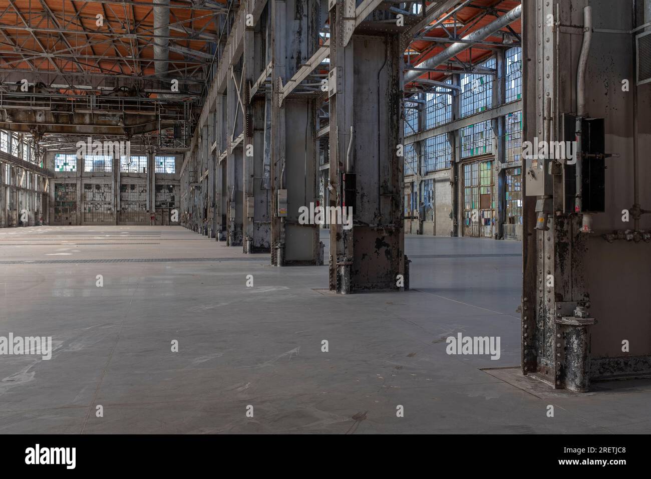 Santa Fe Railway Shops in Albuquerque, New Mexico (Boiler Shop) Stockfoto