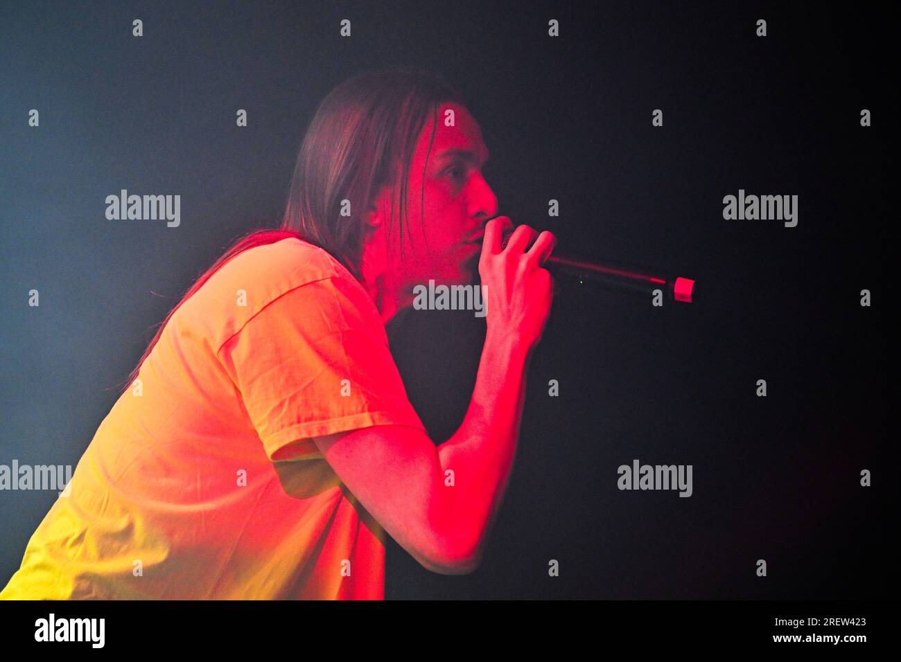 Brünn, Tschechische Republik. 29. Juli 2023. Tommy Cash (Tomas Tammemets) tritt während des internationalen Musikfestivals Pop Messe am 29. Juli 2023 in Brünn auf. Kredit: Vaclav Salek/CTK Photo/Alamy Live News Stockfoto