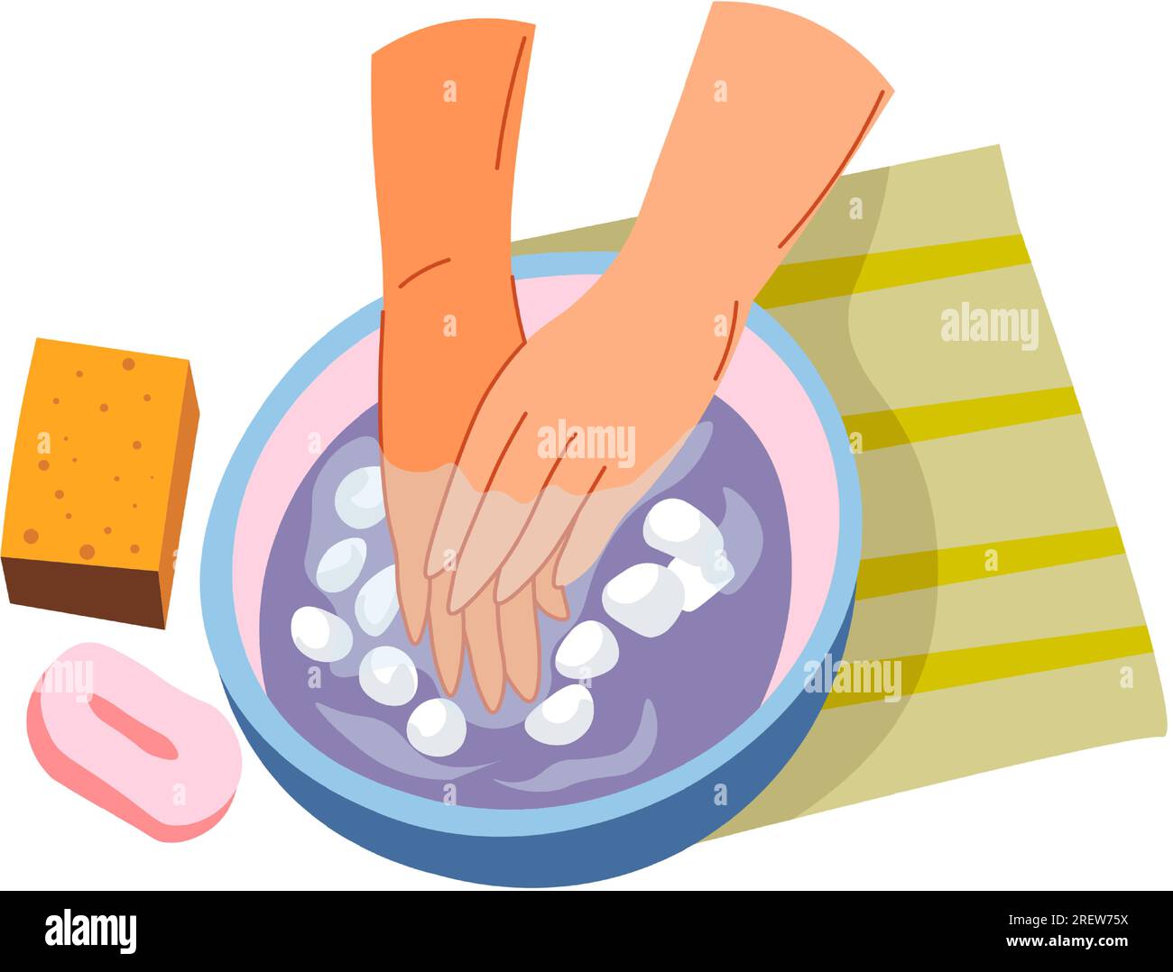 Spa-Behandlungen für Hände und Nägel im Spa-Salon Stock Vektor