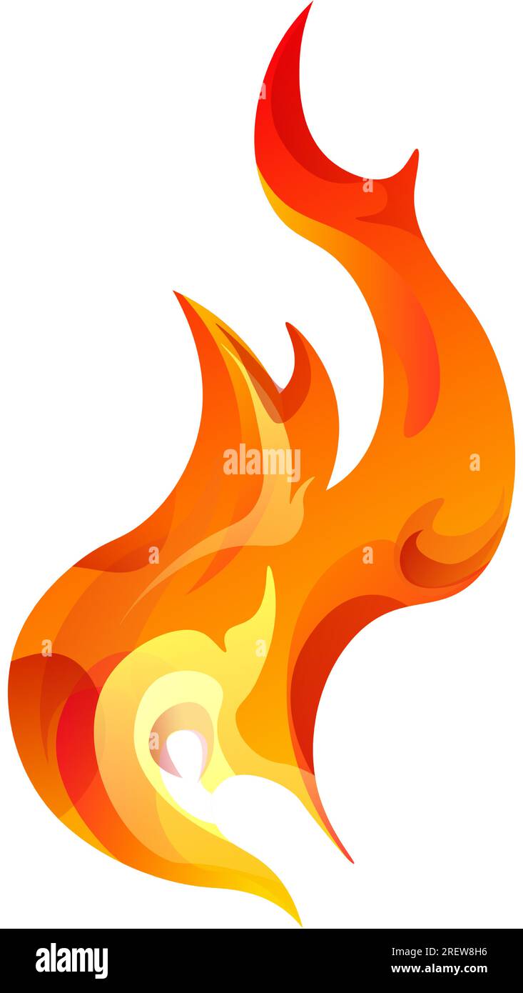 Feuerbrennende Flammenzungen, flammender Symbolvektor Stock Vektor