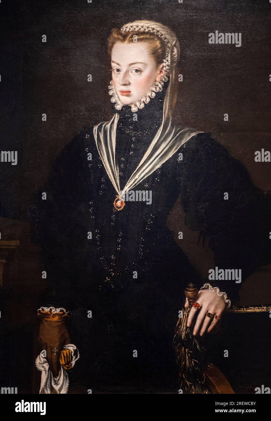 Alonso Sánchez Coello, Porträt von Juana von Österreich, Prinzessin von Portugal, Museo de Bellas Artes, Bilbao, Spanien Stockfoto
