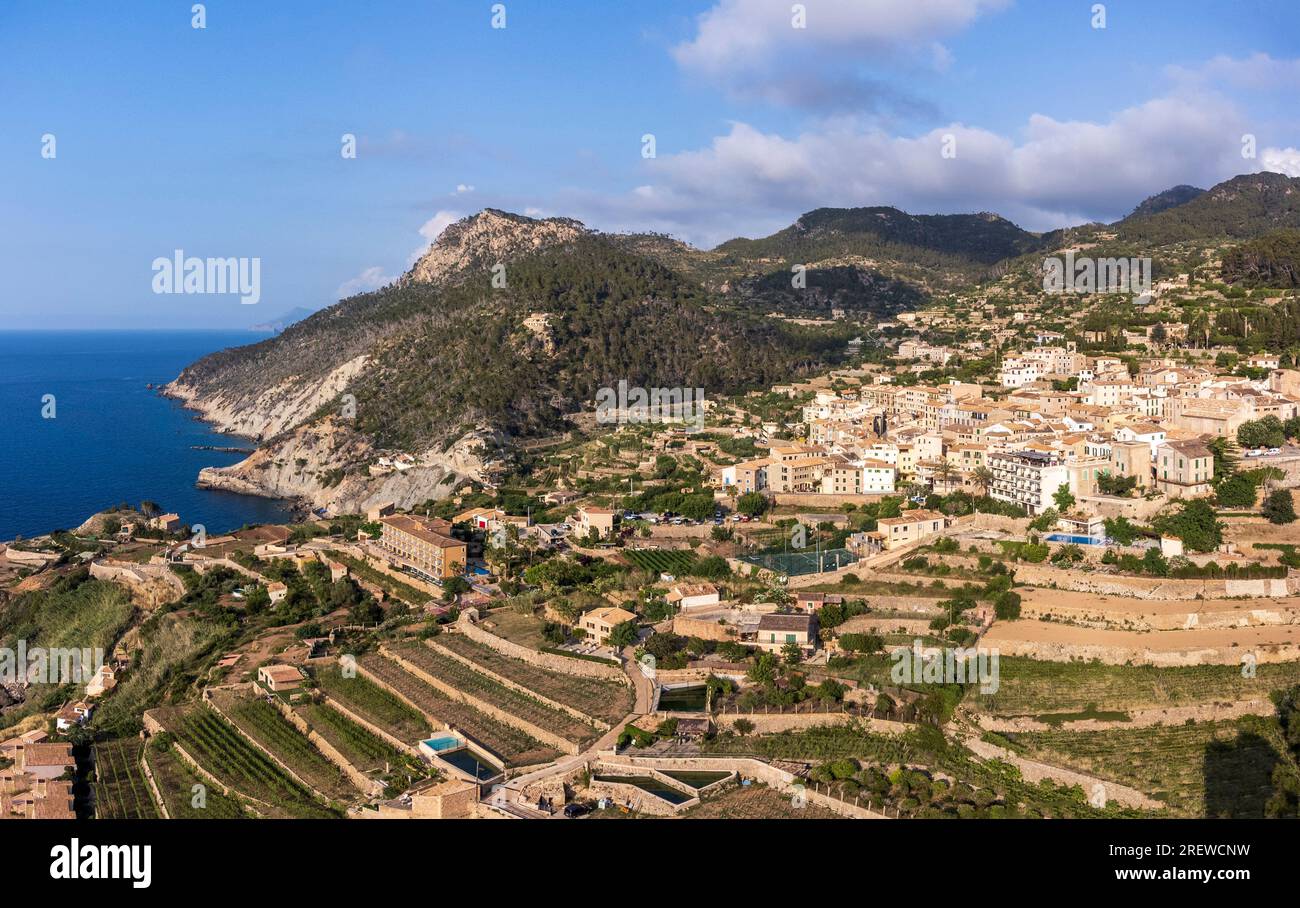 Anbauterrassen, Banyalbufar, Mallorca, Balearen, Spanien Stockfoto