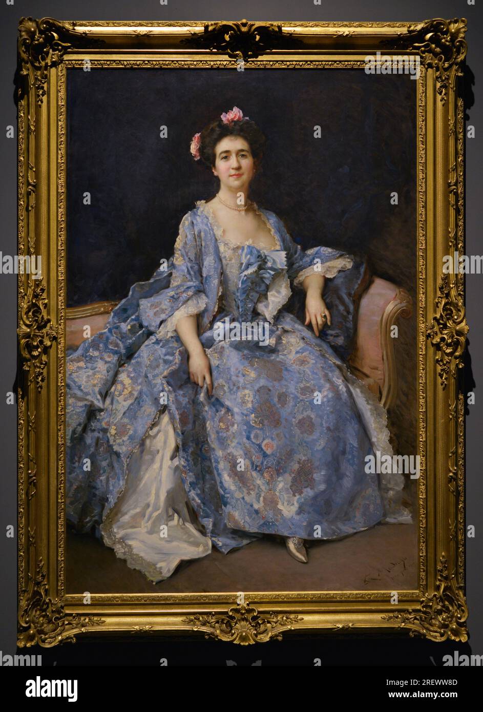 Raimundo de Madrazo y Garreta (1841-1920). Spanischer Maler. Porträt von Maria Hahn, der Frau des Malers, 1901. Öl auf Leinwand, 192 x 128 cm. Prado-Museum. Madrid. Spanien. Stockfoto