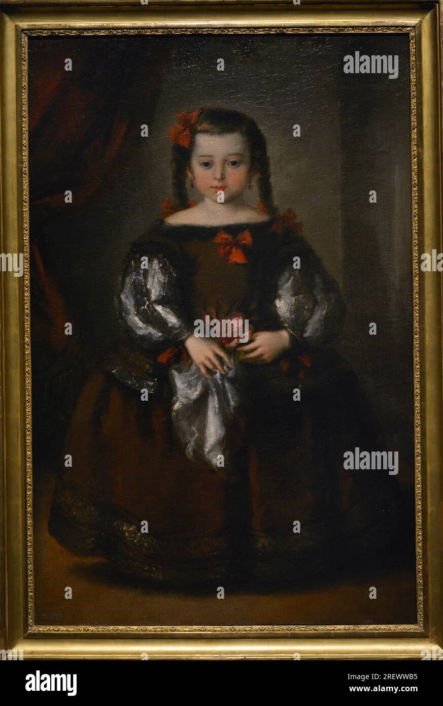 Leonardo Alenza y Nieto (1807-1845). Spanischer Maler. Porträt eines Mädchens im Stil des 17. Jahrhunderts, ca. 1840. Öl auf Leinwand, 111,3 x 74 cm. Prado-Museum. Madrid. Spanien. Stockfoto
