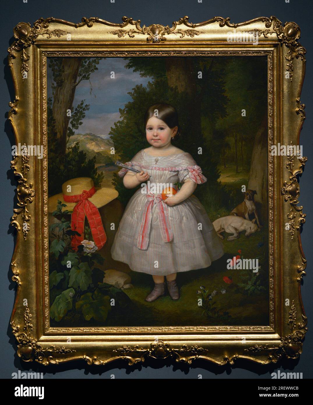 Carlos Luis de Ribera y Fieve (1815-1891). Spanischer Maler. Junge Frau in einer Landschaft, 1847. Öl auf Leinwand, 116 x 95 cm. Prado-Museum. Madrid. Spanien. Stockfoto