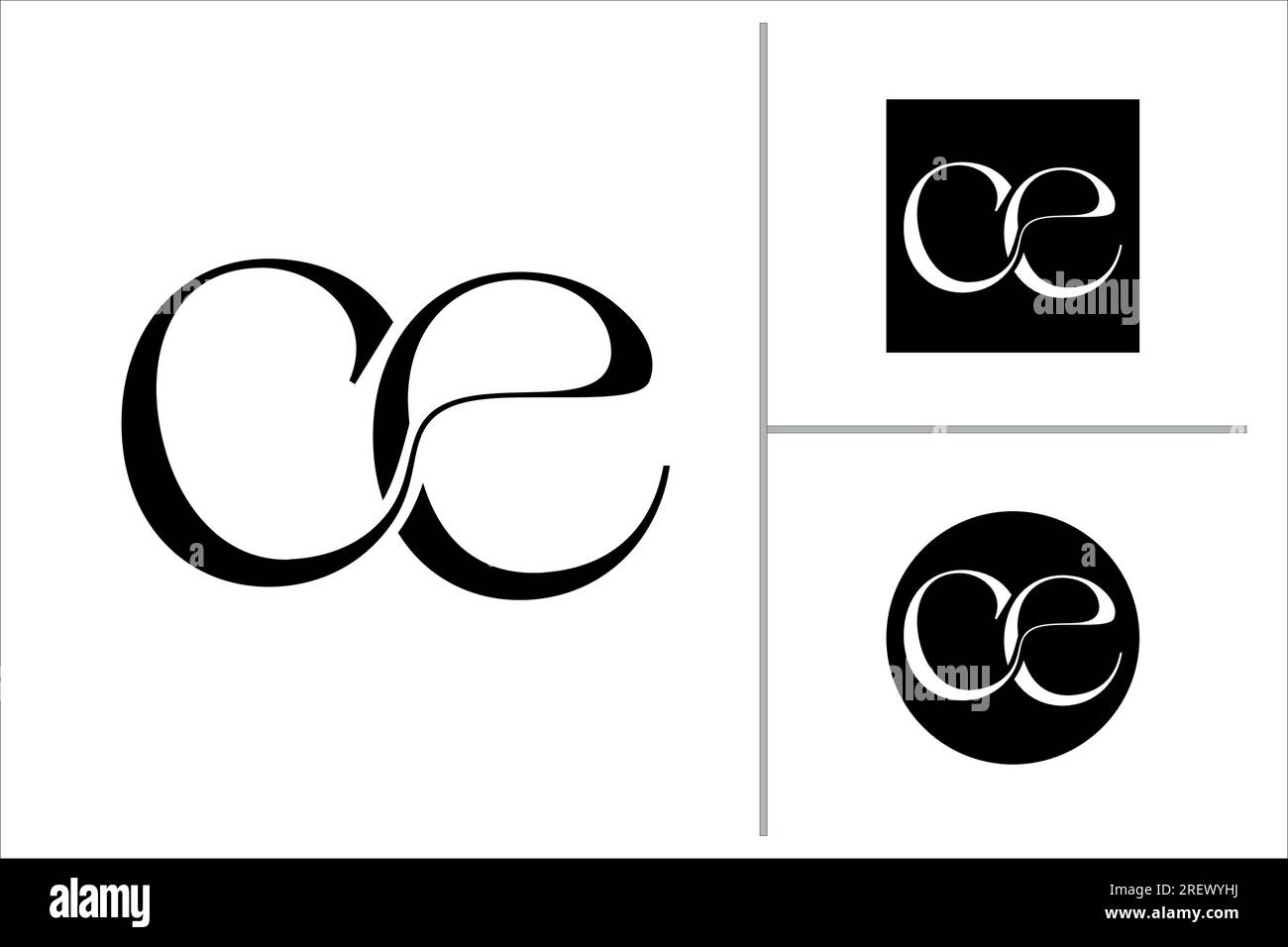 Luxuriöses CE-Monogramm-Logo Stock Vektor