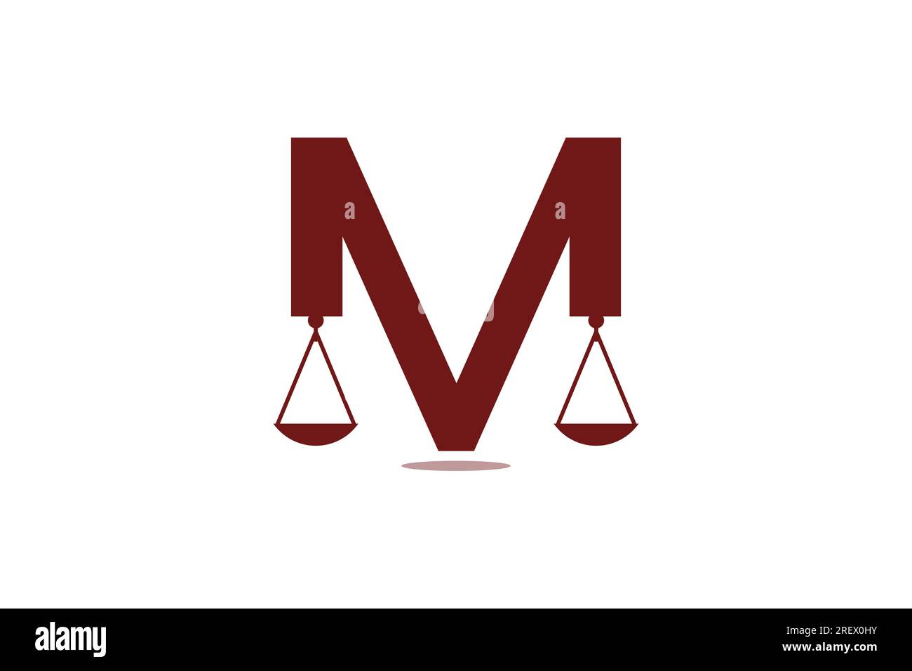 Buchstabe M Logo der Anwaltskanzlei gesetzliche Ausgewogenheit oder Skalierung Logo Design Vorlage Element Symbol Vektor geeignet für Unternehmen im Rechtsbereich Stock Vektor