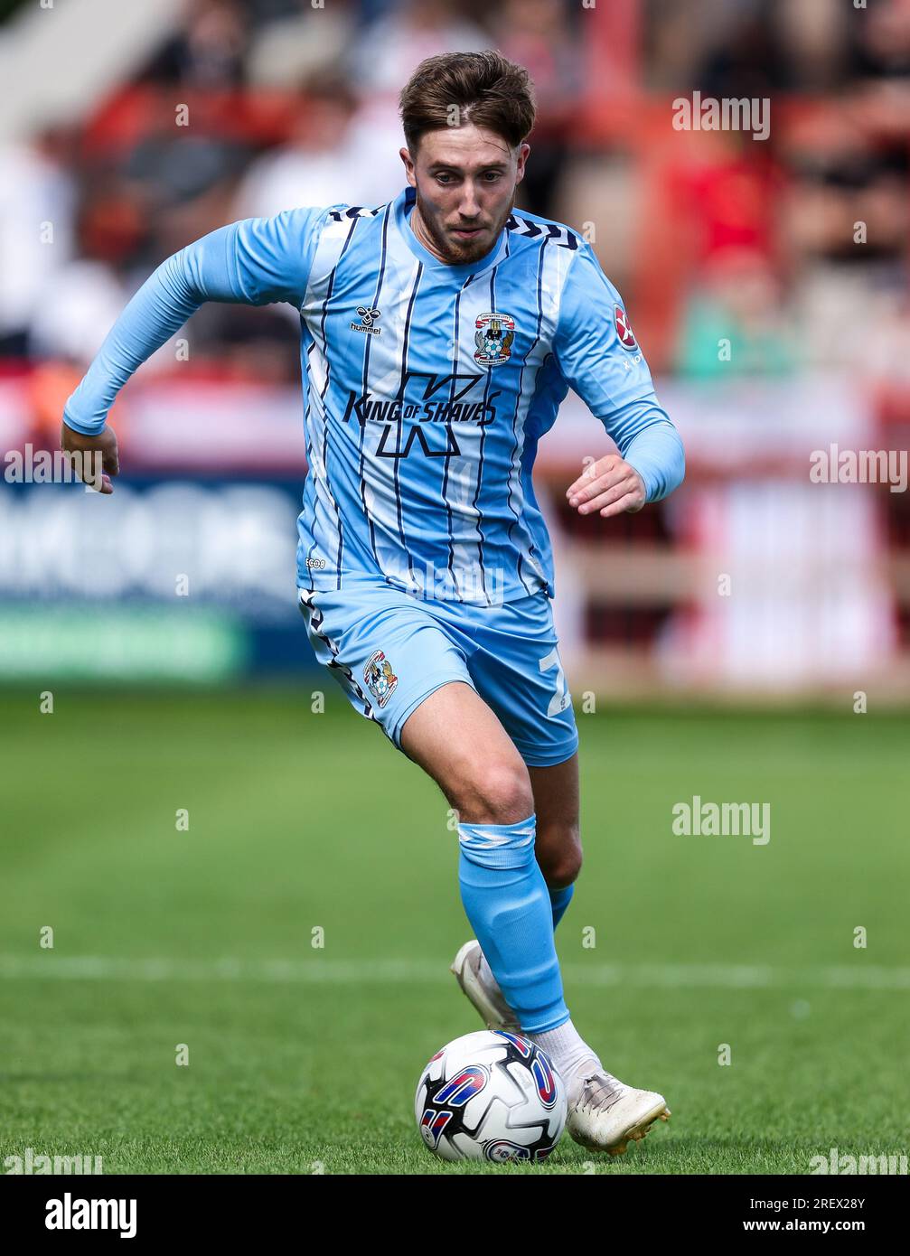 Josh Eccles in Coventry City während des Vorsaison-Freundschaftsspiels im St. James Park, Exeter. Bilddatum: Samstag, 29. Juli 2023. Stockfoto